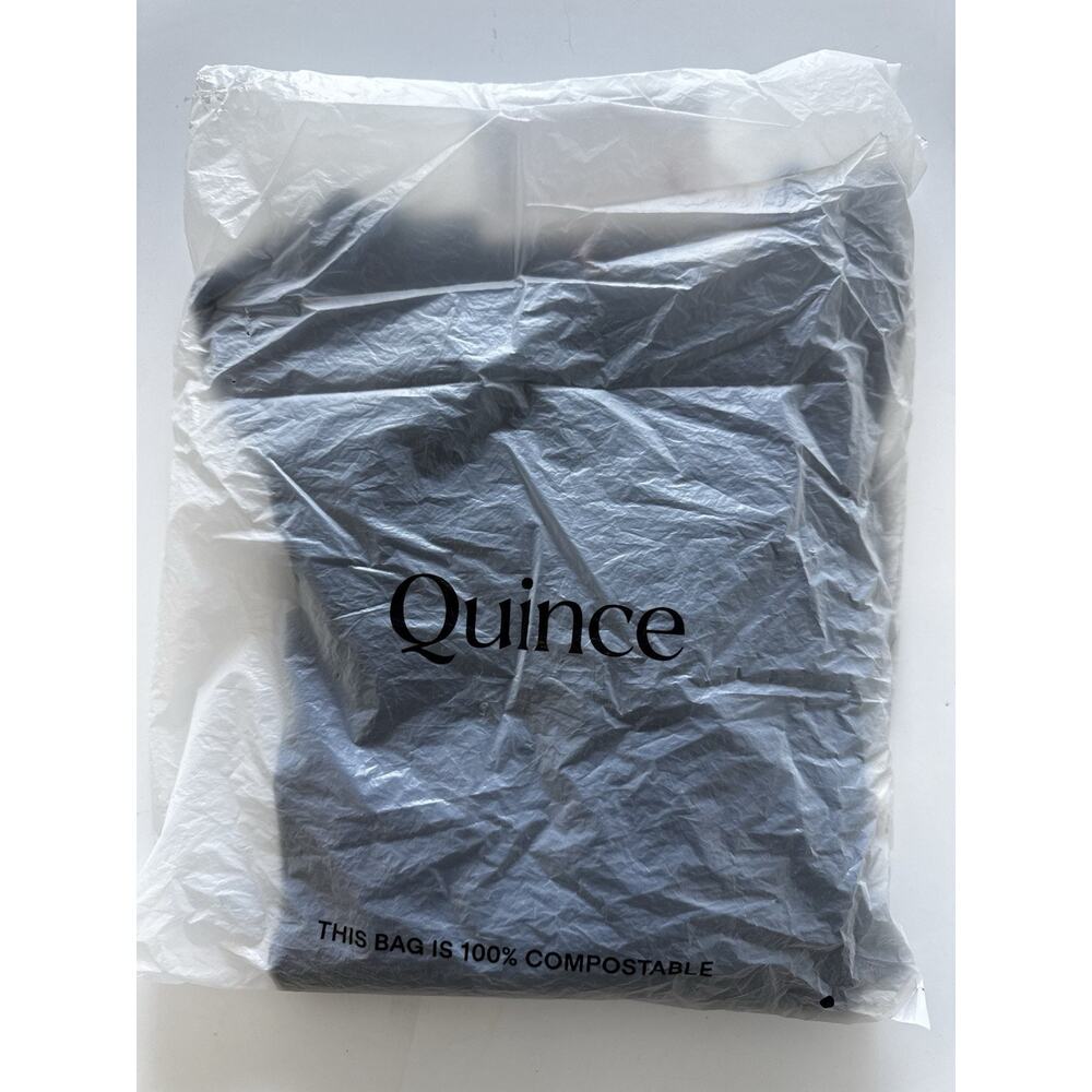 Quince Featherweight Cashmere Ribbed Crewneck Sweater/Charcoal Large - Picture 9 of 13